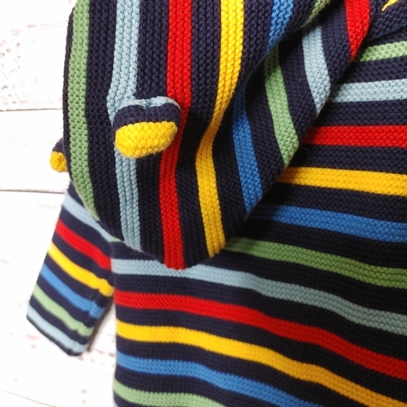 BABY Gap striped knit hooded cardigan size 6-12M - Picture 4 of 6